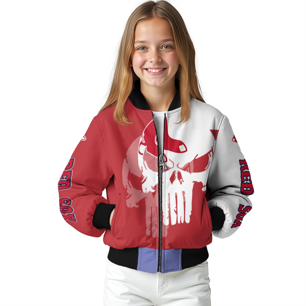 boston red sox skull outline red white bomber jacket top rated boston red sox skull outline red white bomber jacket top rated