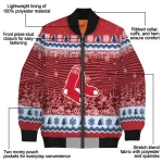 boston red sox snowy pines red bomber jacket best selling