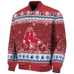 boston red sox snowy pines red varsity jacket best selling