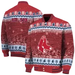 boston red sox snowy pines red varsity jacket best selling