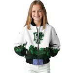 bowling green falcons clovers pattern white green bomber jacket best selling