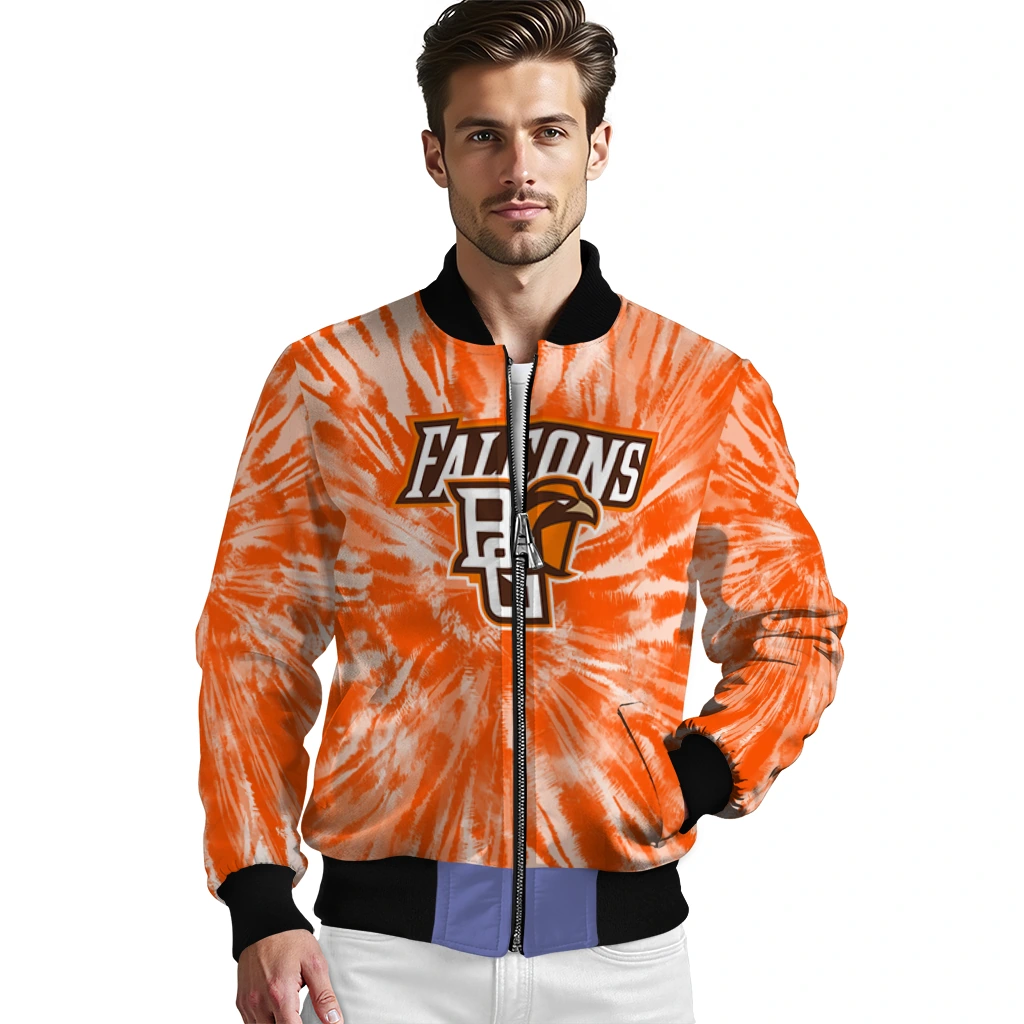 bowling green falcons dynamic rings orange bomber jacket high quality bowling green falcons dynamic rings orange bomber jacket high quality