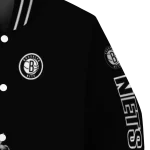 brooklyn nets edgy scratch effect black varsity jacket best selling