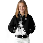 brooklyn nets edgy scratch effect black varsity jacket best selling
