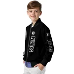brooklyn nets intricate skull black bomber jacket best selling