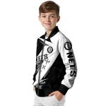brooklyn nets ripped bolt black white bomber jacket best selling