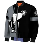 brooklyn nets snoopy attitude black bomber jacket best selling