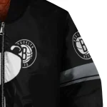 brooklyn nets snoopy attitude black bomber jacket best selling
