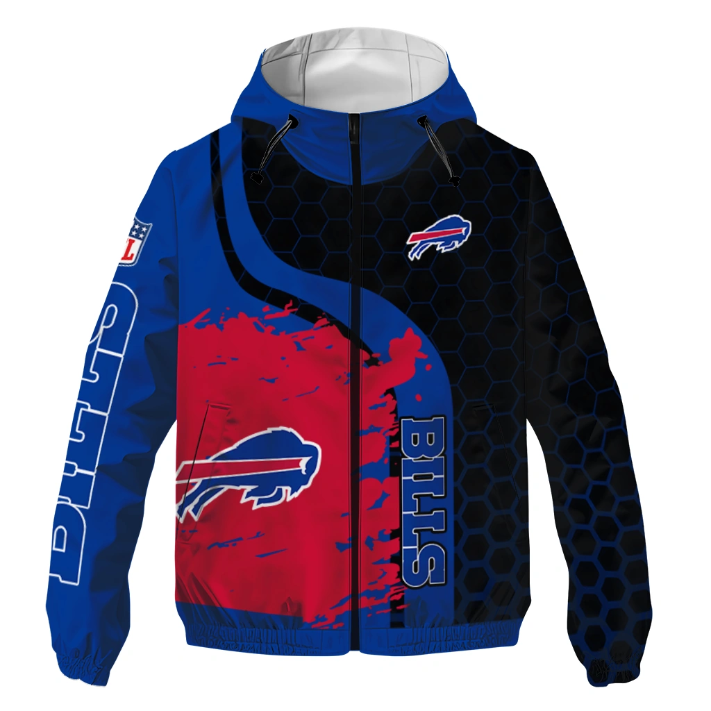 buffalo bills hexagon paint blue black windbreaker jacket best selling buffalo bills hexagon paint blue black windbreaker jacket best selling