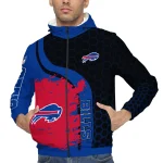 buffalo bills hexagon paint blue black windbreaker jacket best selling