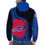 buffalo bills hexagon paint blue black windbreaker jacket best selling