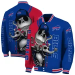 buffalo bills spooky grin blue varsity jacket best selling