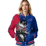 buffalo bills spooky grin blue varsity jacket best selling