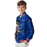 buffalo bills spooky grin blue varsity jacket best selling