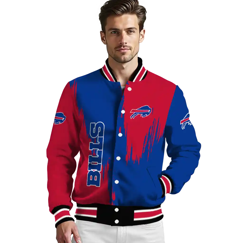 buffalo bills urban mark blue varsity jacket high quality buffalo bills urban mark blue varsity jacket high quality
