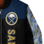 buffalo sabres fire skull navy blue black bomber jacket best selling