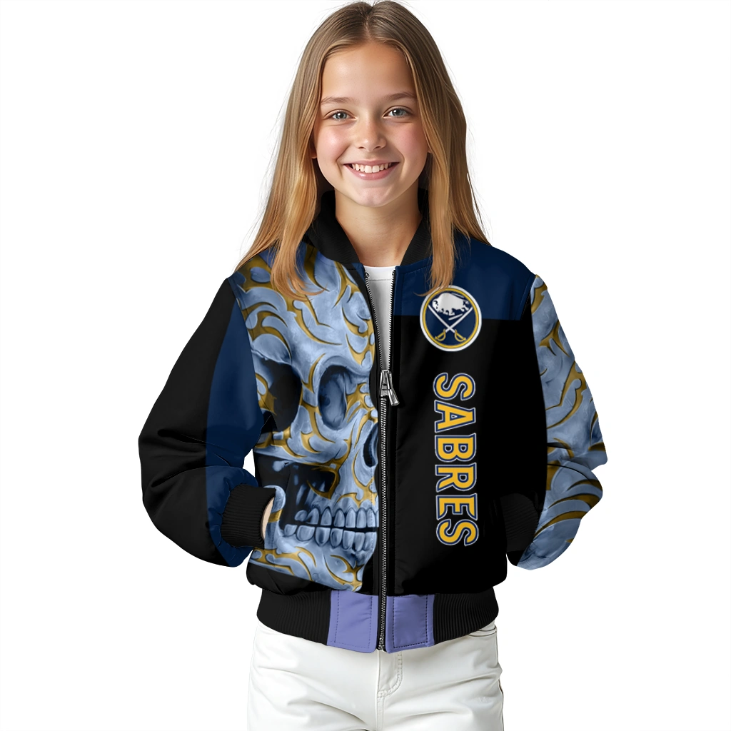 buffalo sabres fire skull navy blue black bomber jacket top rated buffalo sabres fire skull navy blue black bomber jacket top rated
