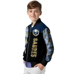 buffalo sabres fire skull navy blue black bomber jacket best selling
