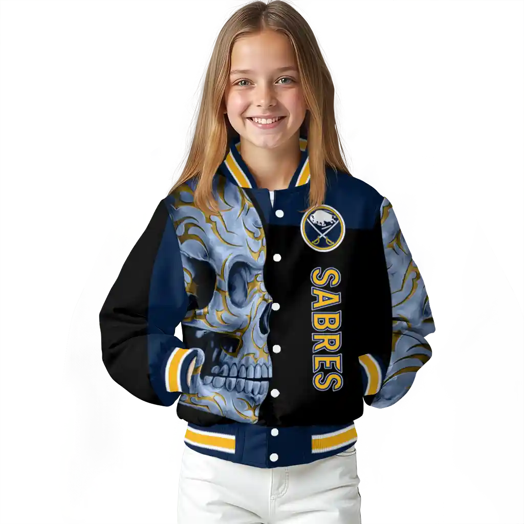 buffalo sabres fire skull navy blue black varsity jacket top rated buffalo sabres fire skull navy blue black varsity jacket top rated