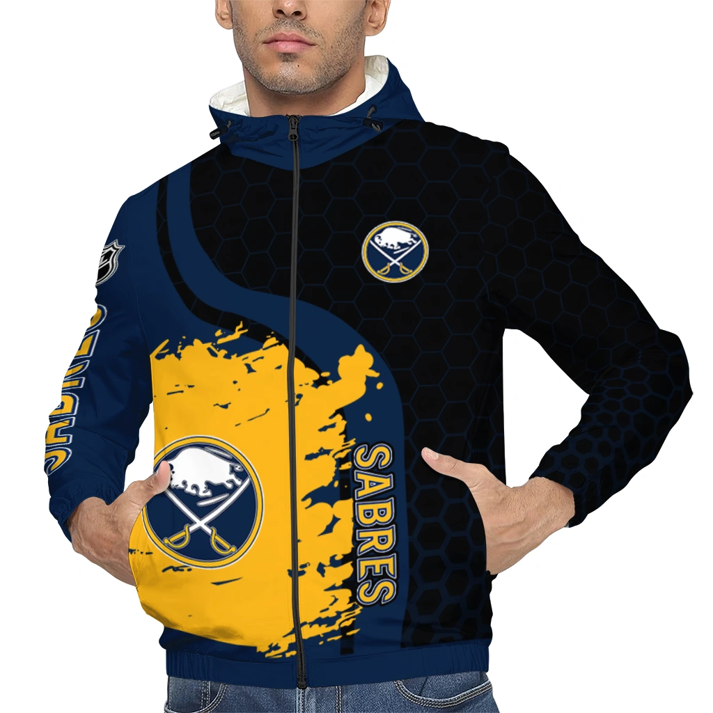 buffalo sabres hex grid texture navy blue black windbreaker jacket top rated buffalo sabres hex grid texture navy blue black windbreaker jacket top rated