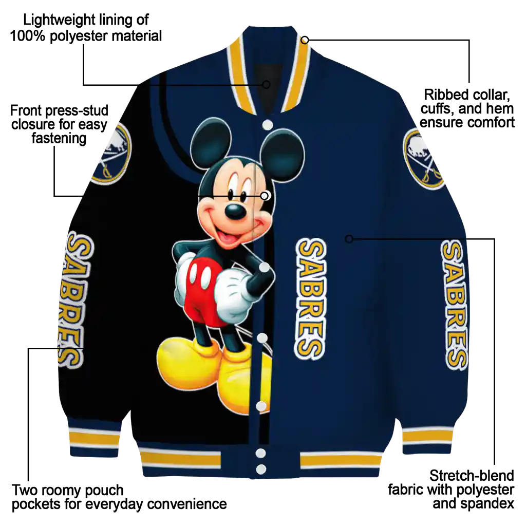buffalo sabres mickey mouse navy blue varsity jacket new arrival buffalo sabres mickey mouse navy blue varsity jacket new arrival