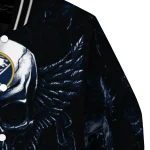 buffalo sabres skull bite navy blue black varsity jacket best selling