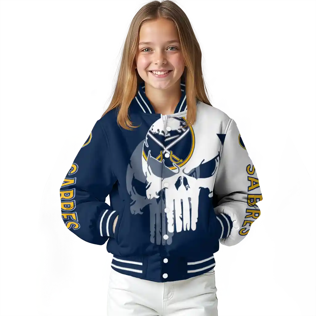buffalo sabres skull outline navy blue white varsity jacket top rated buffalo sabres skull outline navy blue white varsity jacket top rated