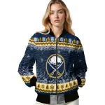 buffalo sabres snowy pines navy blue bomber jacket best selling
