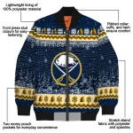 buffalo sabres snowy pines navy blue bomber jacket best selling
