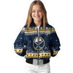 buffalo sabres snowy pines navy blue bomber jacket best selling