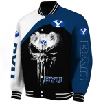 byu cougars edgy mask blue black varsity jacket best selling