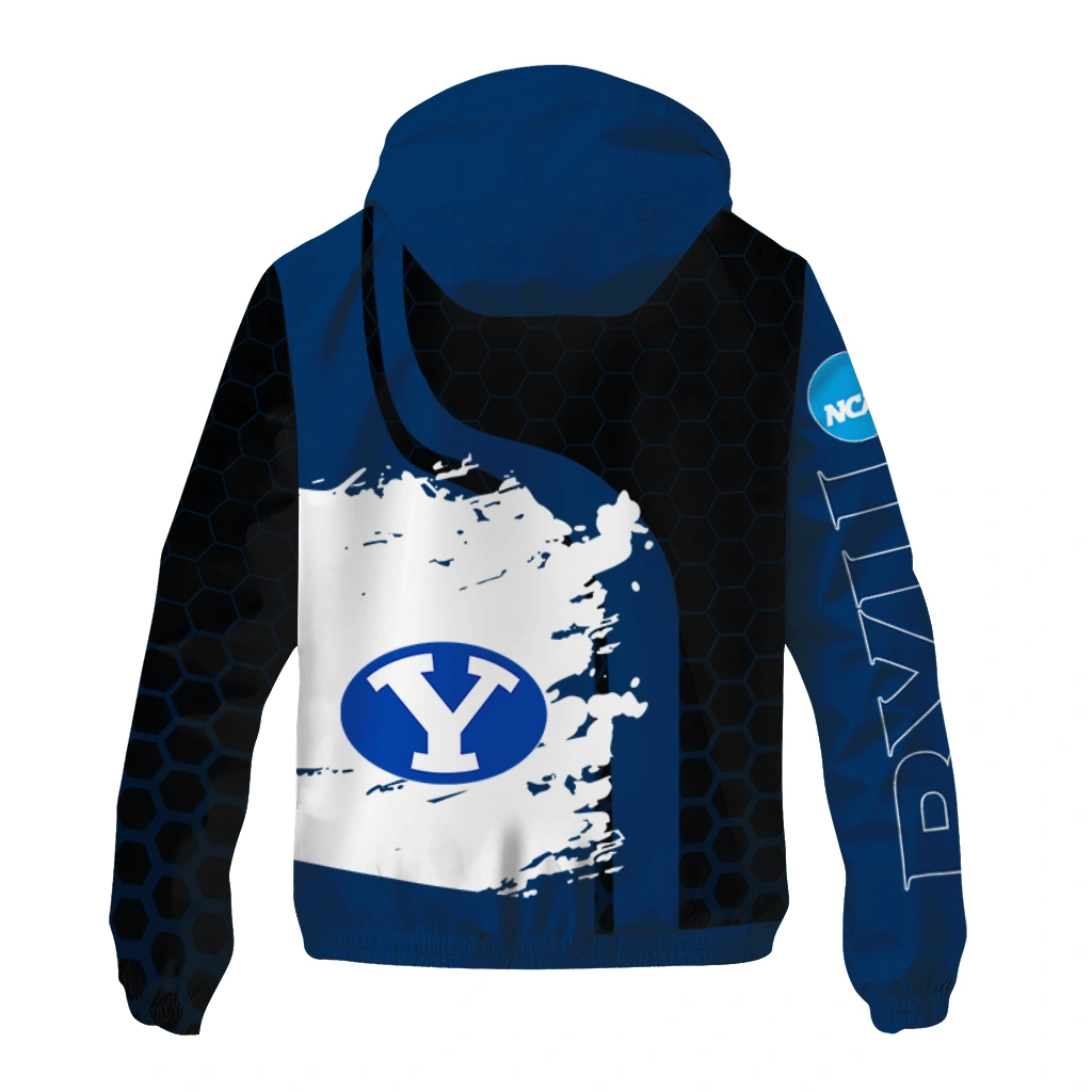 byu cougars grid streak blue black windbreaker jacket fashion forward byu cougars grid streak blue black windbreaker jacket fashion forward