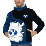 byu cougars grid streak blue black windbreaker jacket best selling