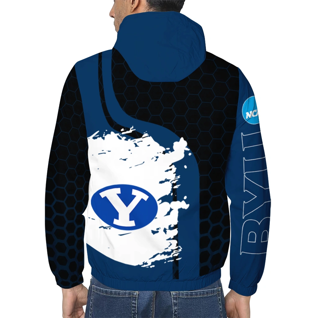 byu cougars grid streak blue black windbreaker jacket trendy byu cougars grid streak blue black windbreaker jacket trendy