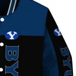 byu cougars intricate skull blue black varsity jacket best selling