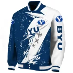 byu cougars ripped bolt blue white varsity jacket best selling