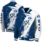 byu cougars ripped bolt blue white varsity jacket best selling