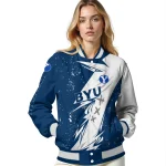 byu cougars ripped bolt blue white varsity jacket best selling
