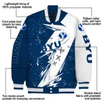 byu cougars ripped bolt blue white varsity jacket best selling