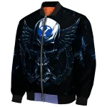 byu cougars skull bite blue black bomber jacket best selling