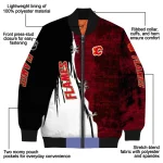 calgary flames distressed slash red black bomber jacket best selling