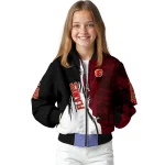 calgary flames distressed slash red black bomber jacket best selling