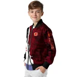 calgary flames distressed slash red black bomber jacket best selling
