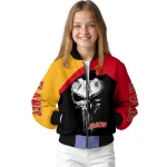 calgary flames edgy mask red black bomber jacket best selling