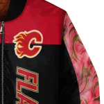 calgary flames fire skull red black bomber jacket best selling