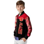 calgary flames fire skull red black bomber jacket best selling