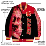 calgary flames fire skull red black varsity jacket best selling
