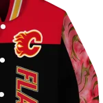 calgary flames fire skull red black varsity jacket best selling