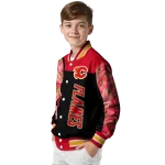 calgary flames fire skull red black varsity jacket best selling