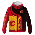 calgary flames hex grid texture red black windbreaker jacket best selling